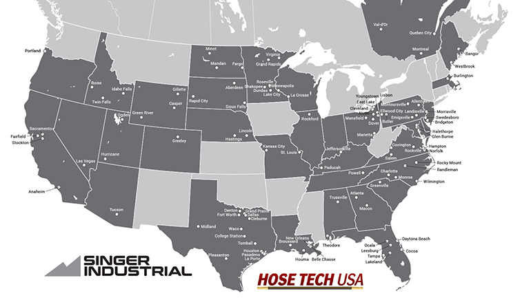 Singer Industrial City Map Hose Tech USA